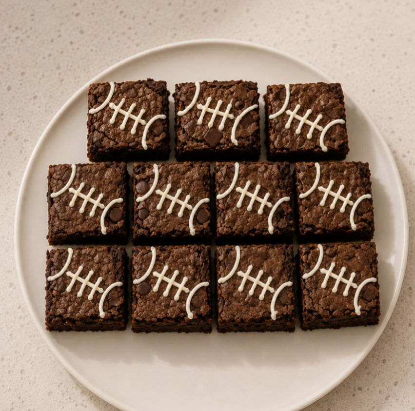Football-themed brownies